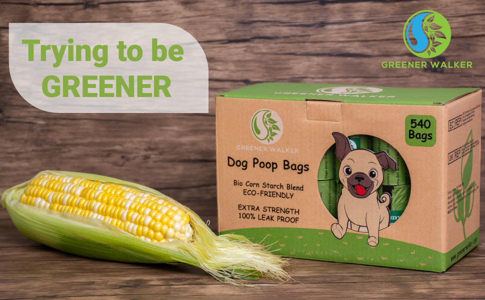GREENER WALKER Bolsas 100% compostables para excrementos de perros, 20%  extra gruesas y duraderas, 225 bolsas para excrementos para perros con